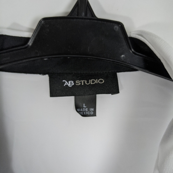 NWT AB Studios block stripe button blouse - Picture 3 of 6